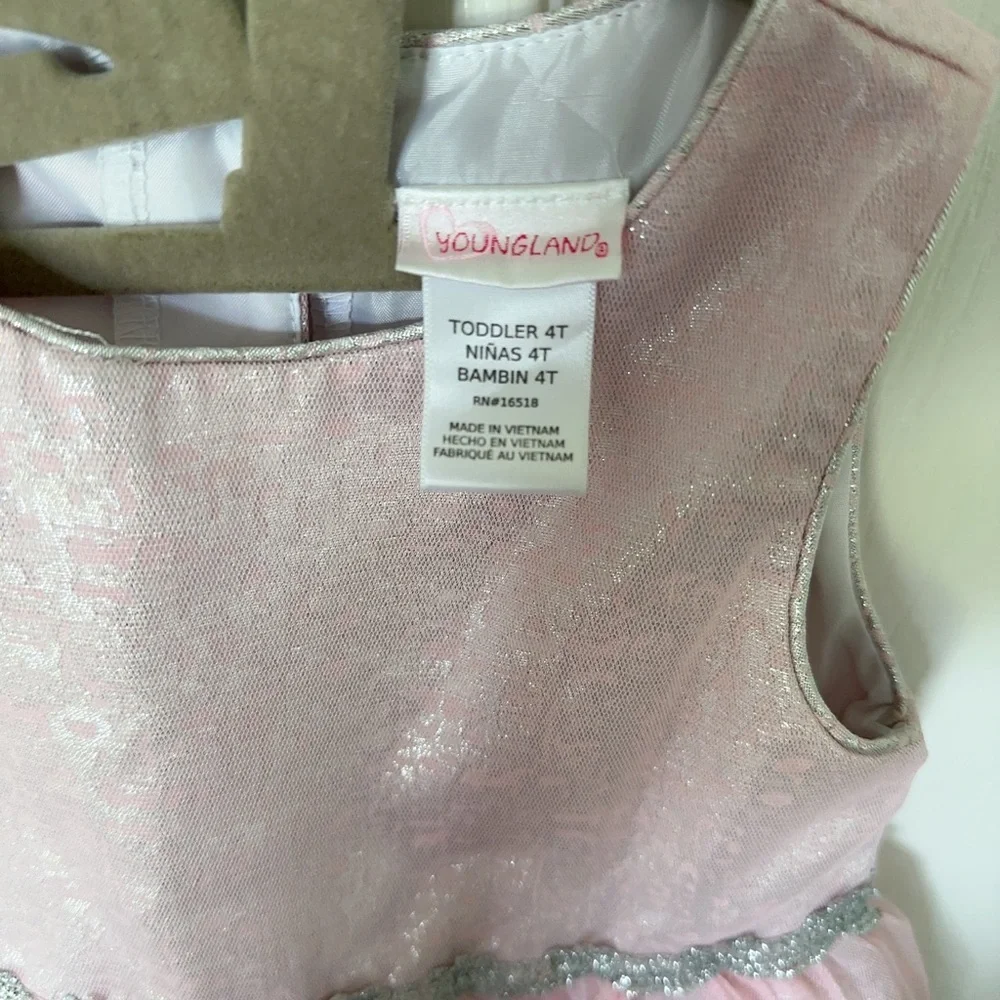 Youngland Pink A-Line Sundress with Silver Details